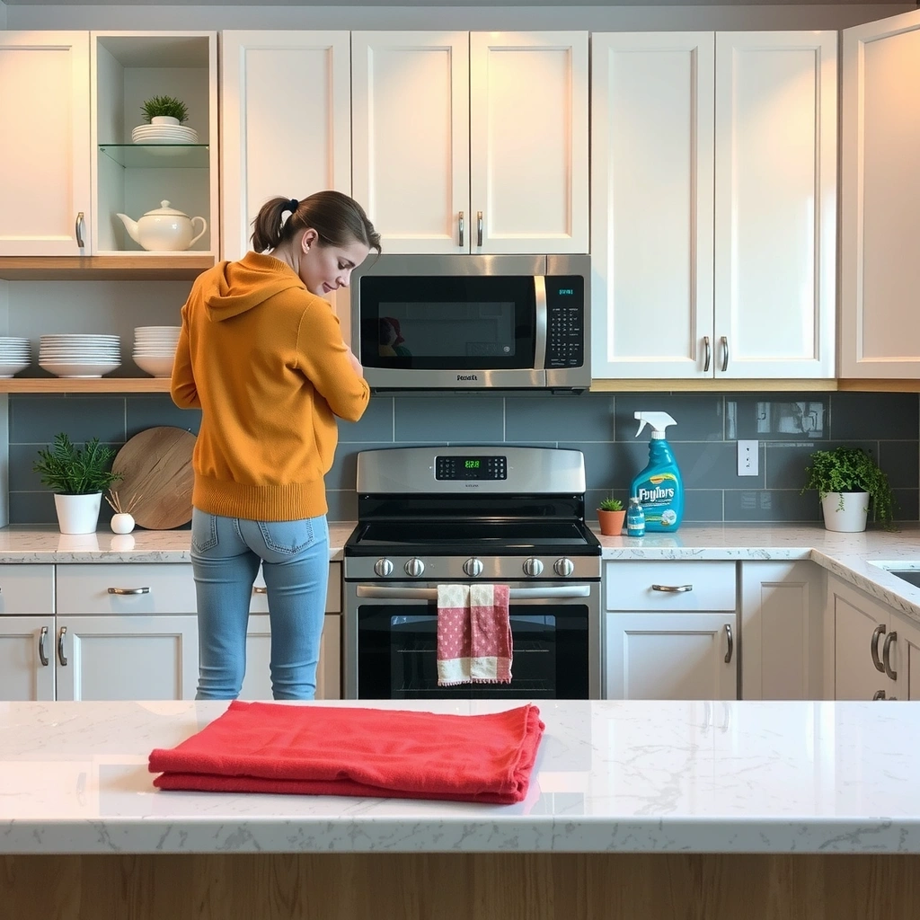 Residential cleaning service - kitchen being cleaned